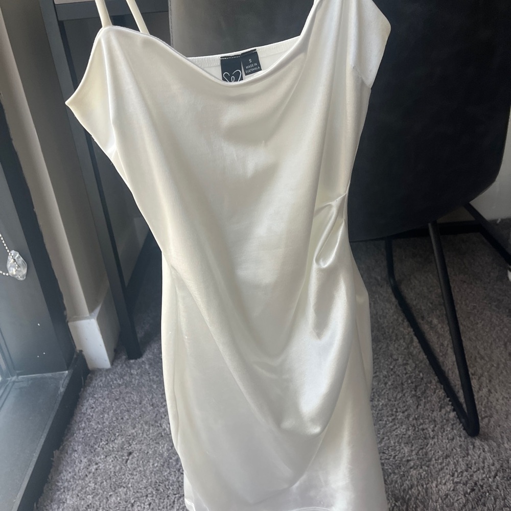 Windsor White Spaghetti Strap Slip Dress Graduation Wedding Hoco